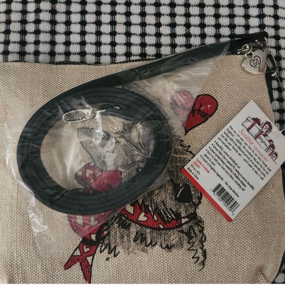 NWT  Brighton "Scottie Dog Crossbody" Canvas Purse/Clutch - Picture 4 of 7